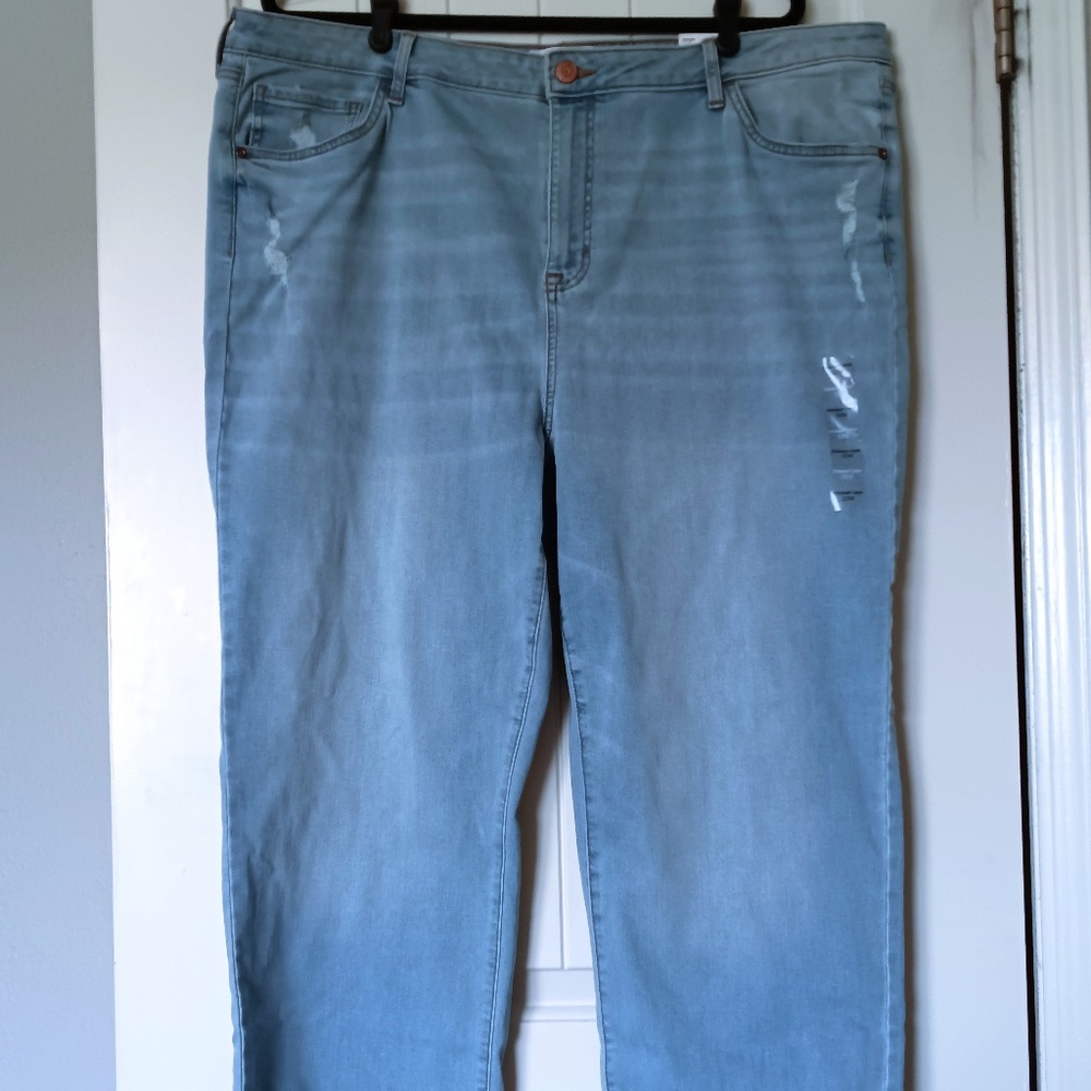 Sonoma Plus Size NWT 22W Premium Jeans High-Waisted Straight Crop